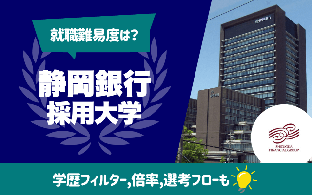 【就職難易度は？】静岡銀行の採用大学ランキング | 学歴フィルター,倍率,選考フロー（ES,面接,Webテスト）
