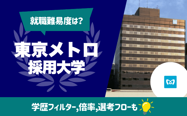 【就職難易度は？】東京メトロの採用大学ランキング | 学歴フィルター,倍率,選考フロー（ES,面接,Webテスト）