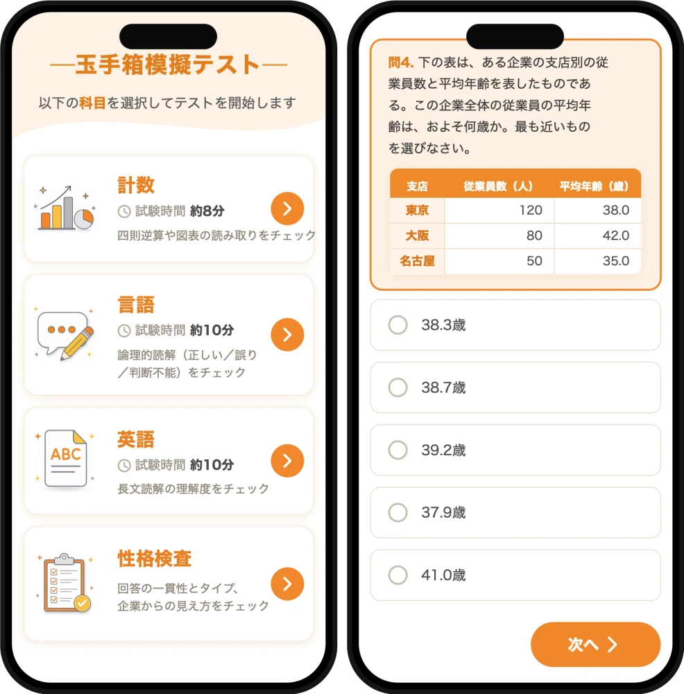 玉手箱模擬テスト