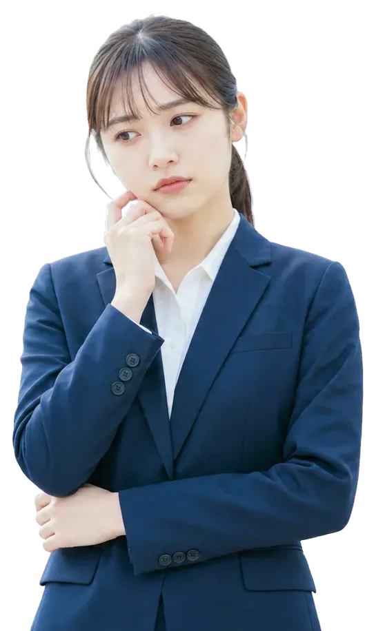就活について考える女性